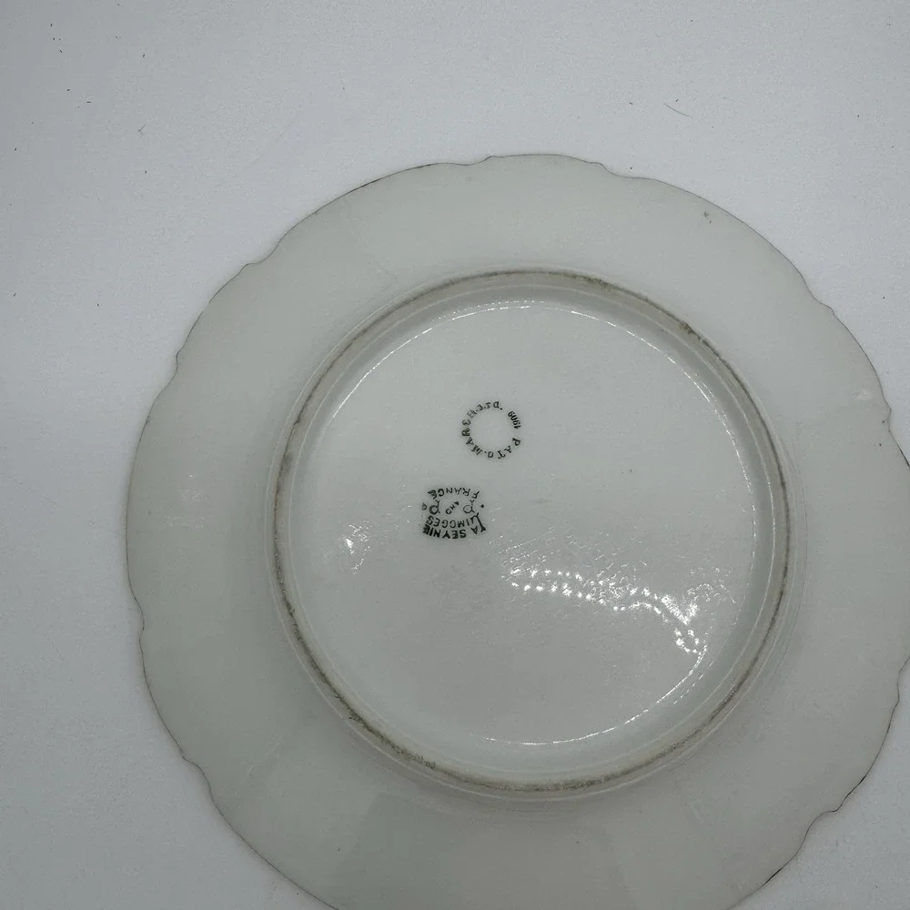 Antique 1909 Set 4 La Seynie P&P Limoges Plates Lycetts Decorators Gold Monogram